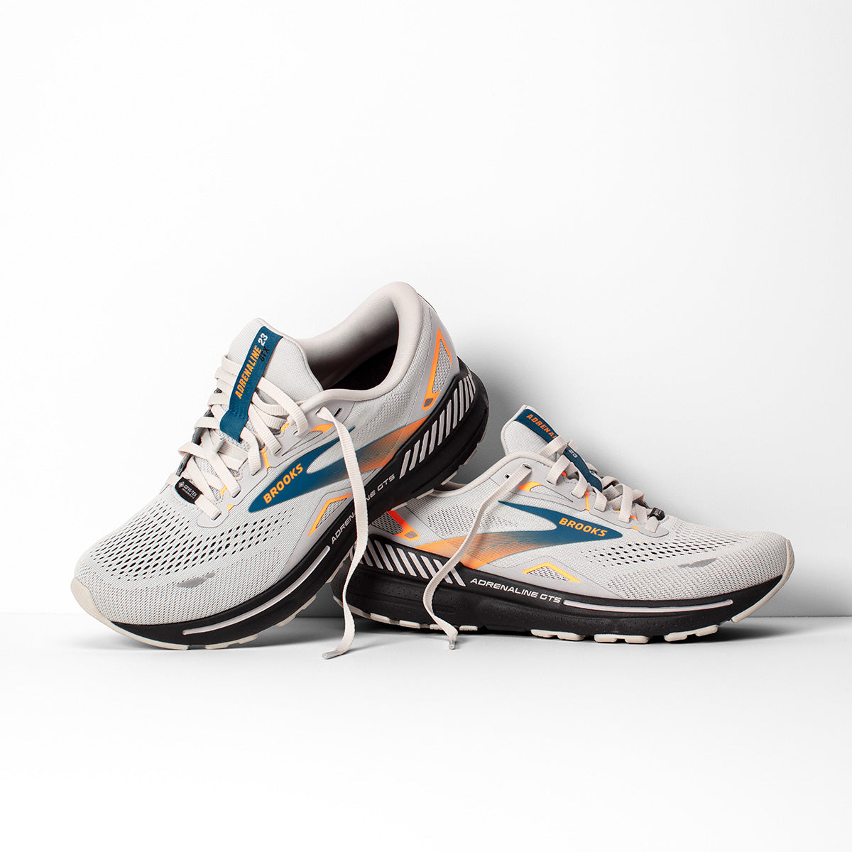 Brooks Adrenaline GTS 23 GTX Mens Oyster Mushroom orange blue Alexandra Sports