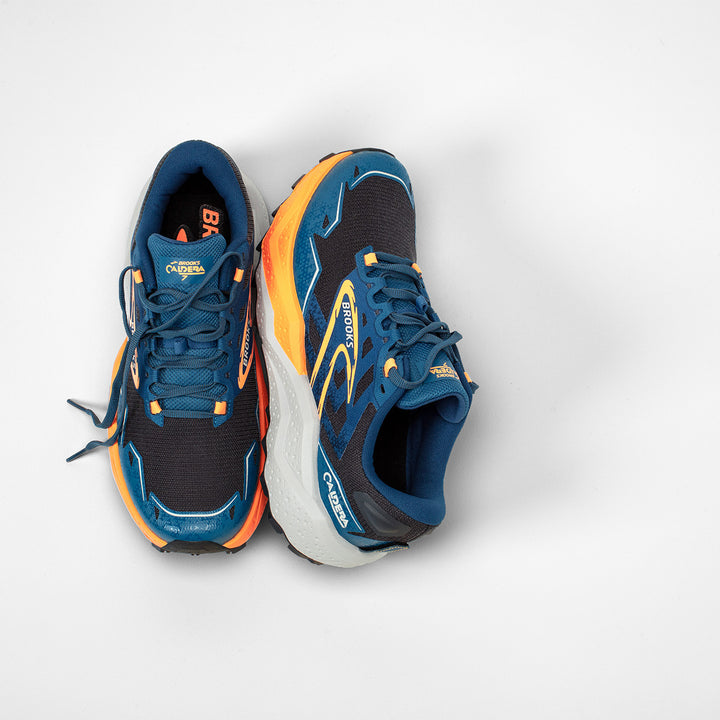 Brooks Caldera 7 Mens | Ebony/blue Sapphire/orange pair