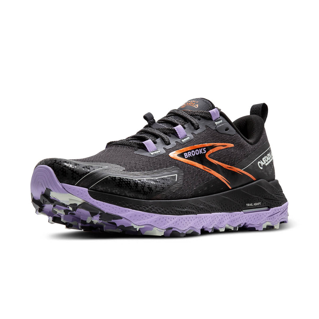 Brooks Cascadia 18 Womens | Ebony/sweet Lavender/copper front