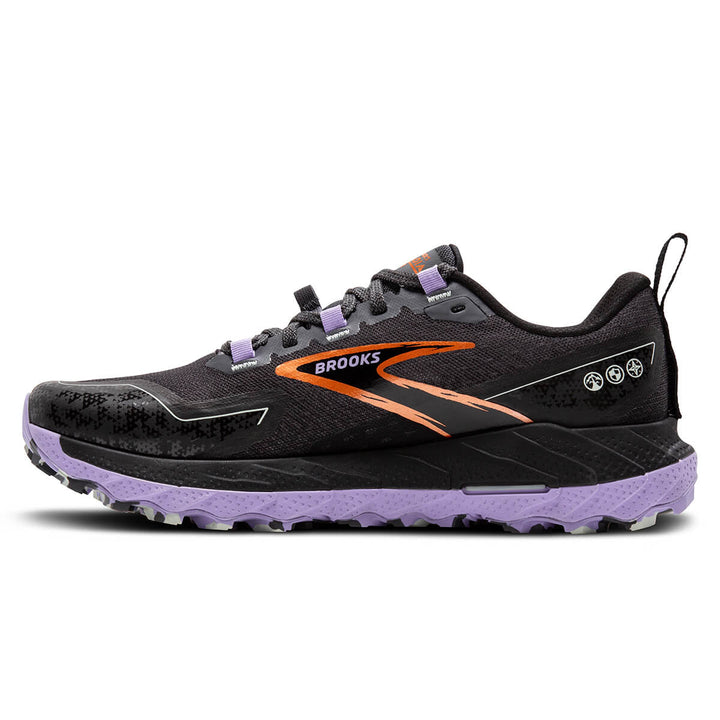 Brooks Cascadia 18 Womens | Ebony/sweet Lavender/copper side