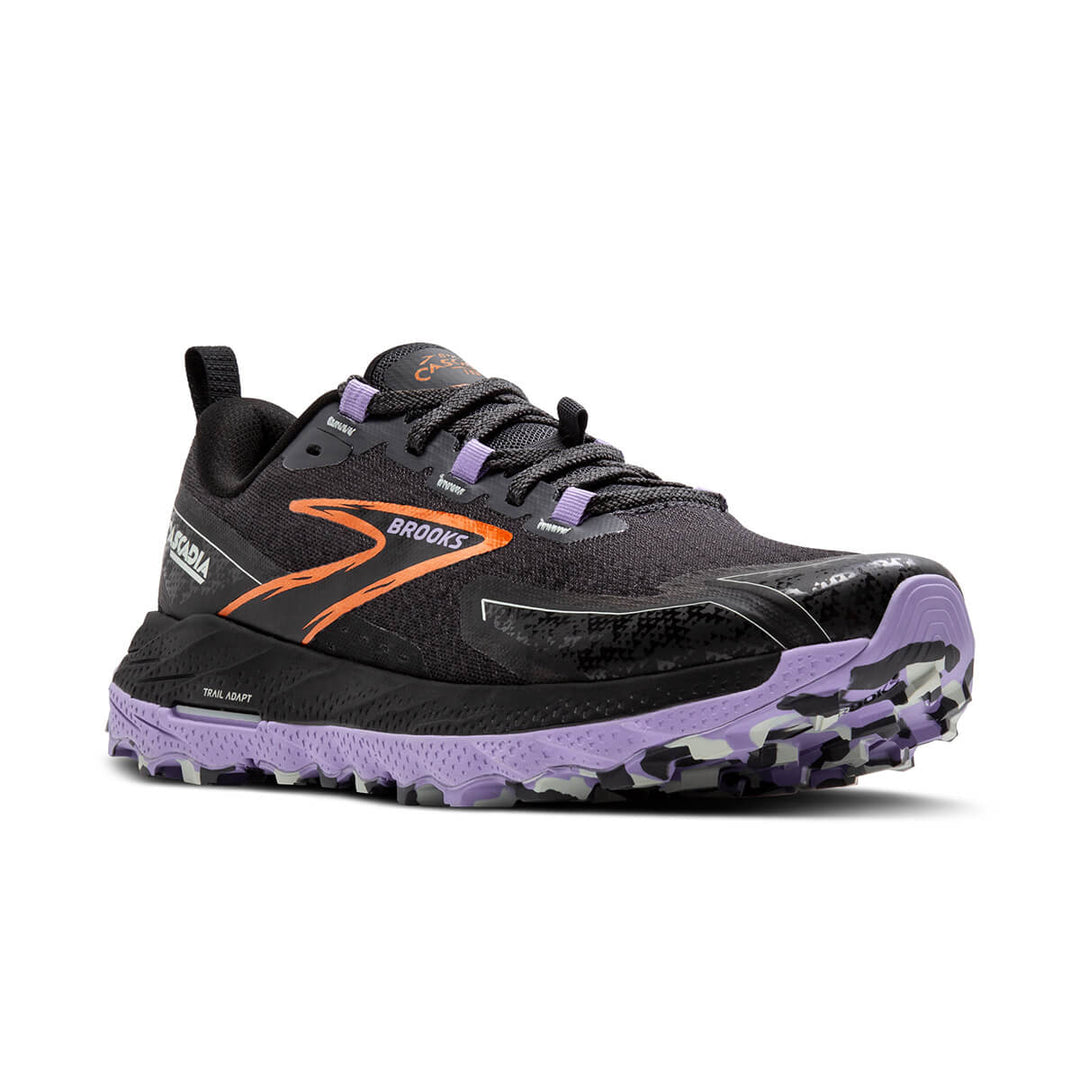 Brooks Cascadia 18 Womens | Ebony/sweet Lavender/copper side