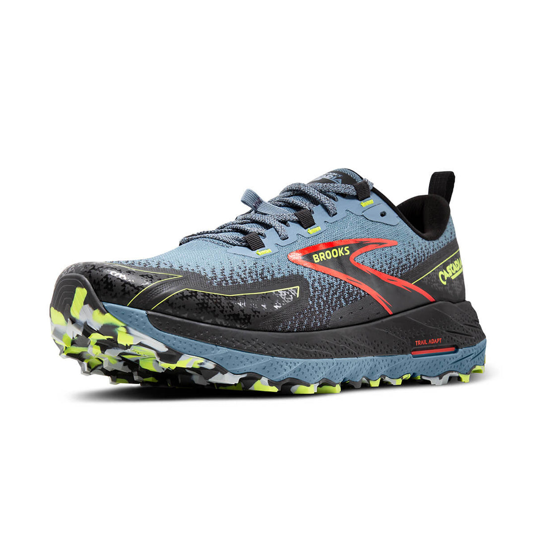 Brooks Cascadia 18 Mens | Citadel/ebony/lime front