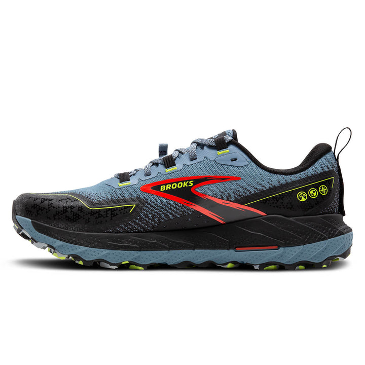 Brooks Cascadia 18 Mens | Citadel/ebony/lime side