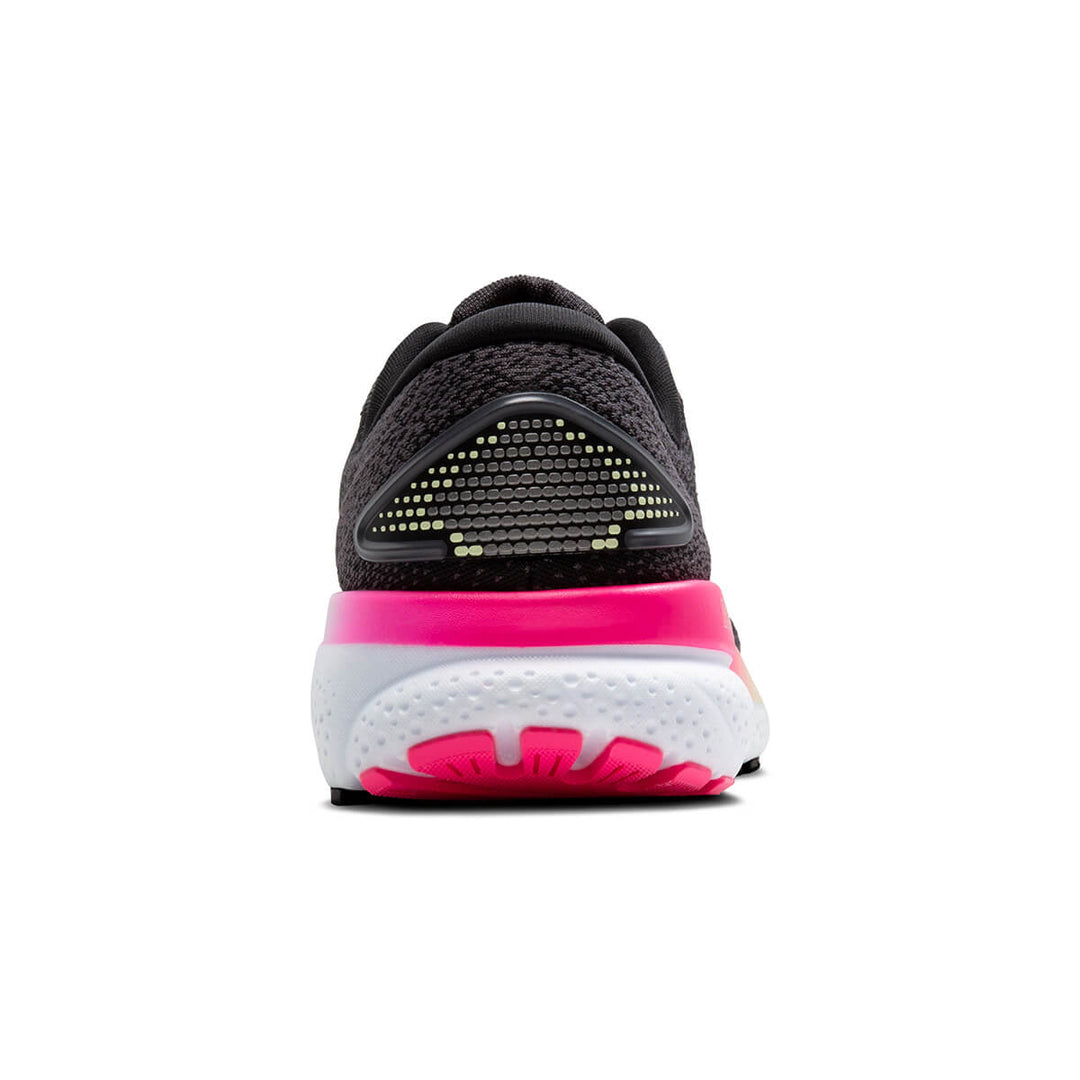 Brooks Ghost 16 Womens Running Shoes | Black/pink/yellow back