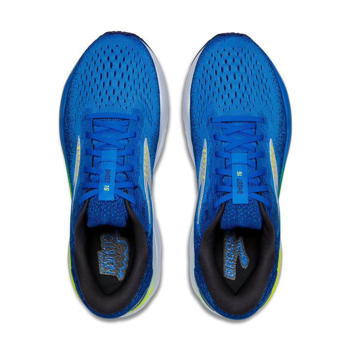 Brooks Ghost 16 Mens Running Shoes | Electric Blue/navy/lemon top