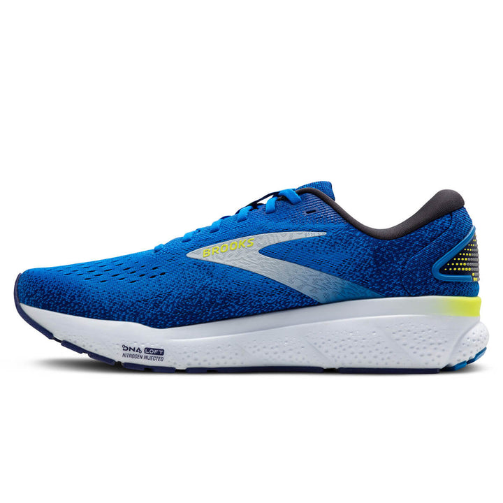 Brooks Ghost 16 Mens Running Shoes | Electric Blue/navy/lemon side