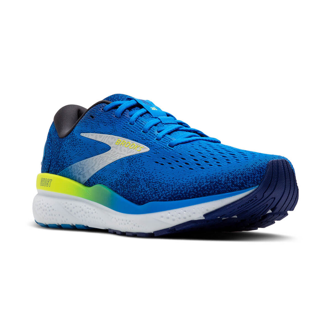 Brooks Ghost 16 Mens Running Shoes | Electric Blue/navy/lemon front side