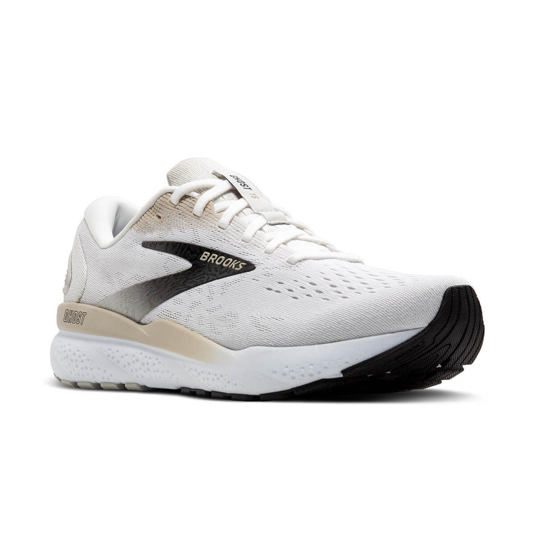 Brooks Ghost 16 Mens Running Shoes | White/pelican/oyster front side