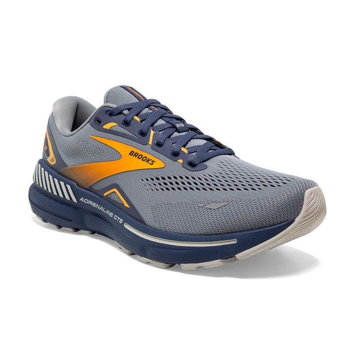 Brooks Adrenaline GTS 23 Mens | Grey/crown Blue front 2