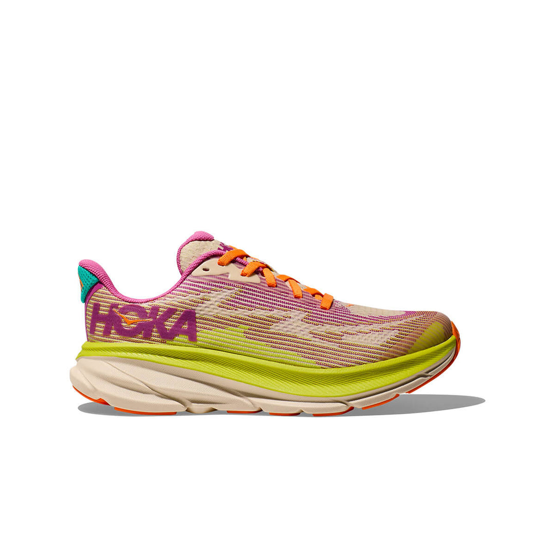 Hoka Clifton 9 Junior | Fuchsia / Vanilla running shoes