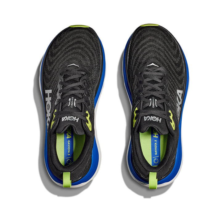 Hoka Gaviota 5 Mens | Black / Electric Cobalt top