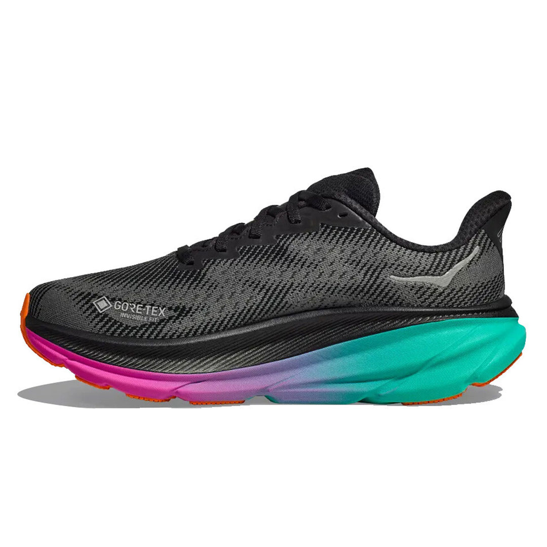 Hoka Clifton 9 GTX Womens | Black / Electric Aqua