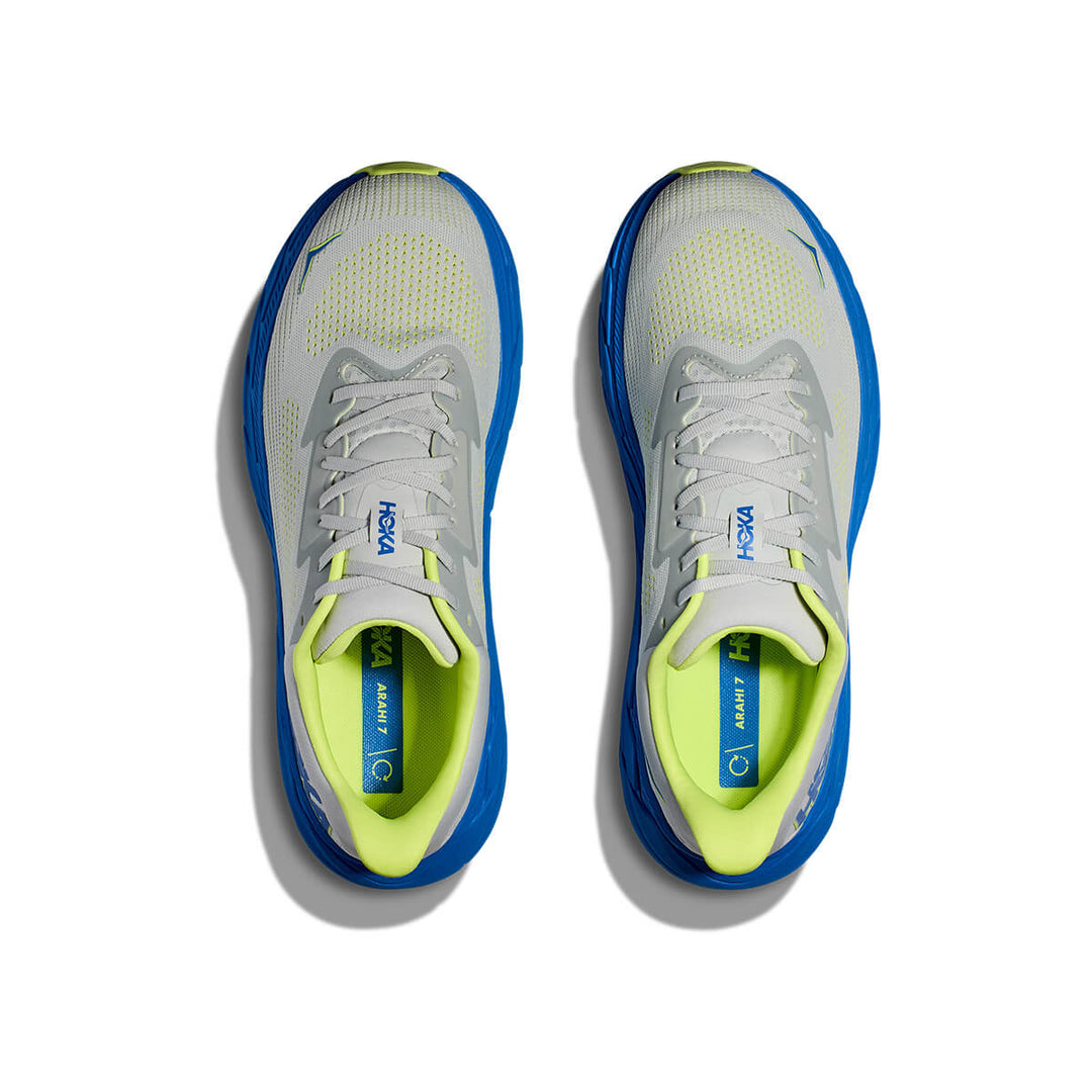 Hoka Arahi 7 Mens | Stardust / Electric Cobalt top