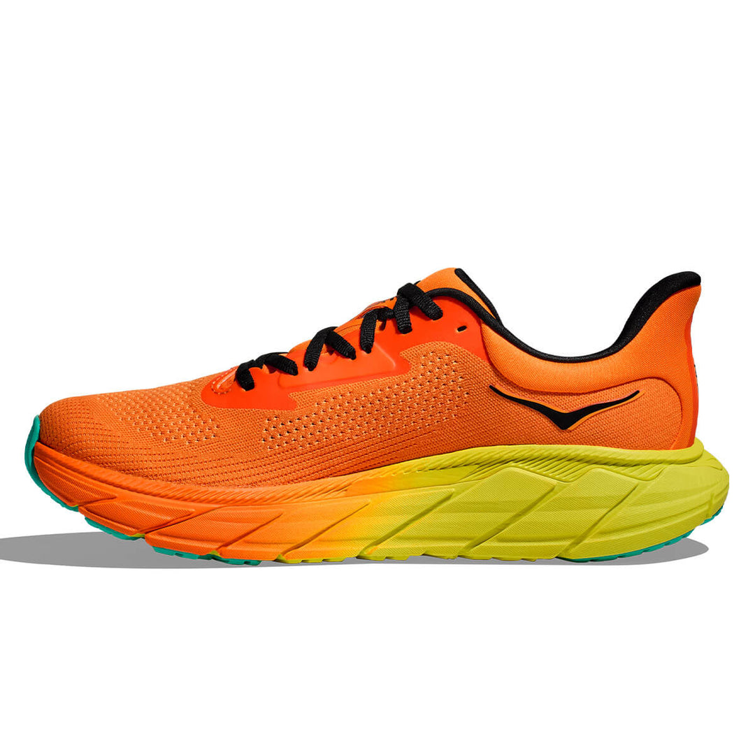 Hoka Arahi 7 Mens | Electric Tangerine / Black medial