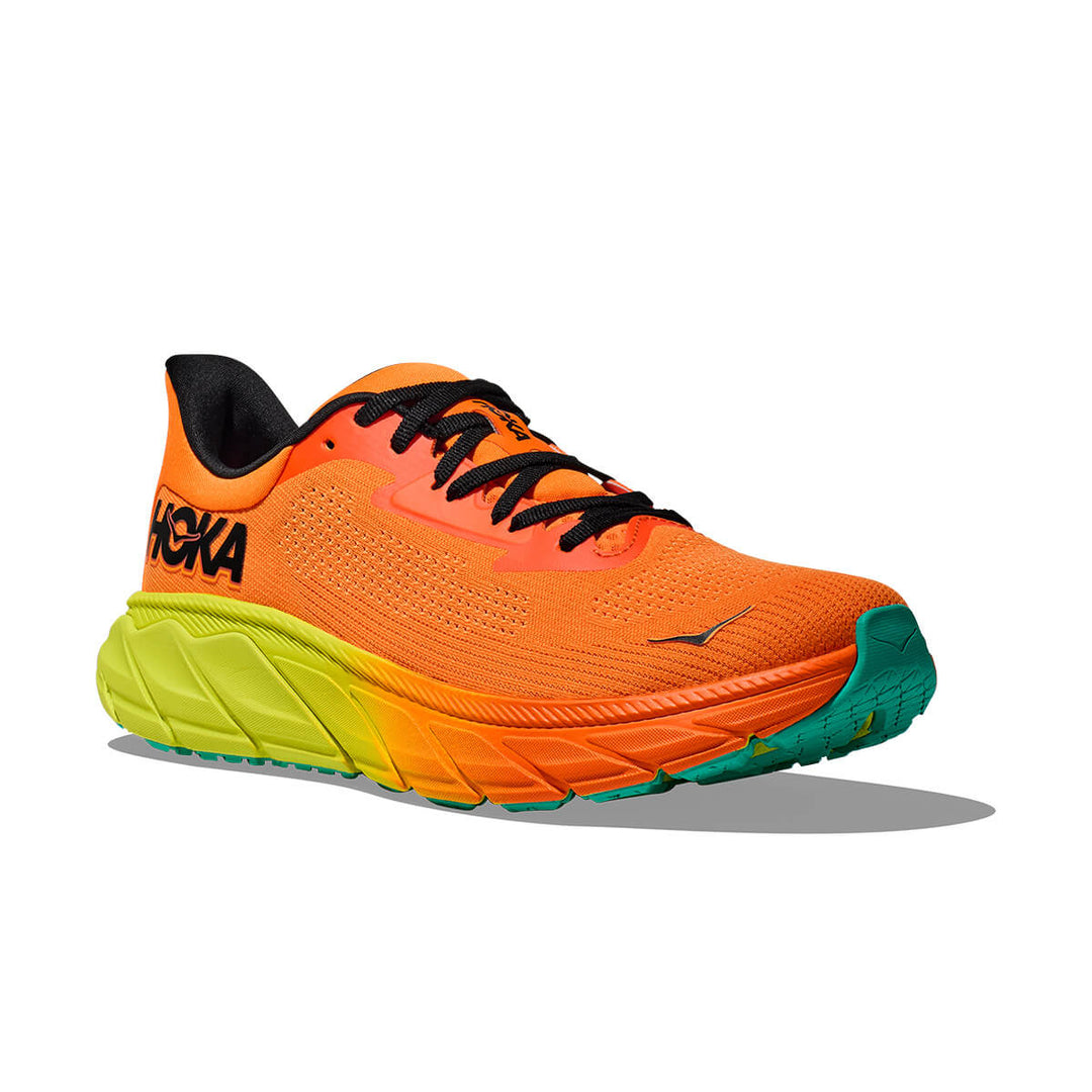 Hoka Arahi 7 Mens | Electric Tangerine / Black front