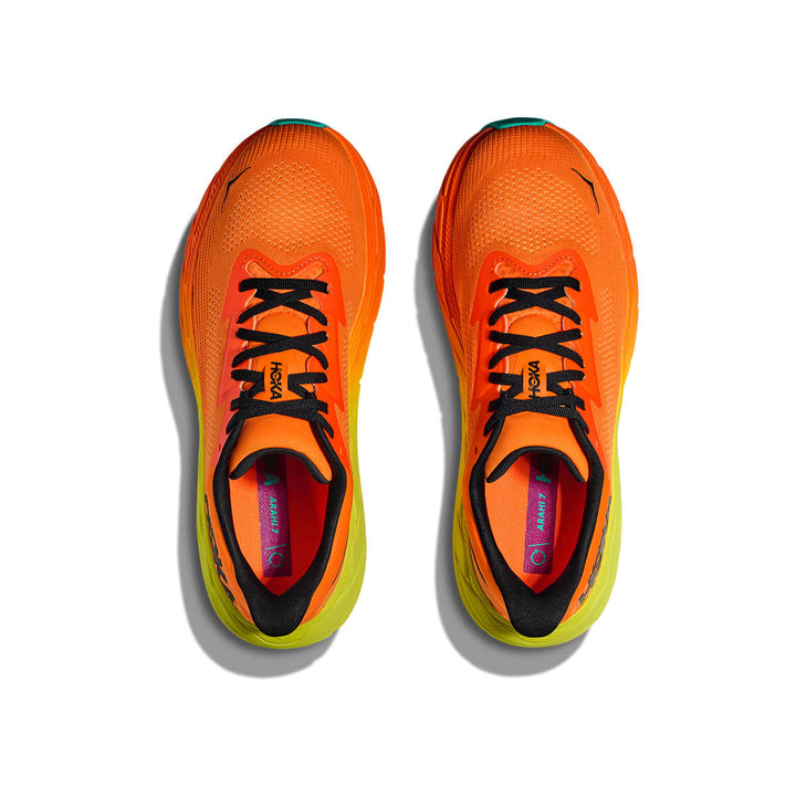 Hoka Arahi 7 Mens | Electric Tangerine / Black top side