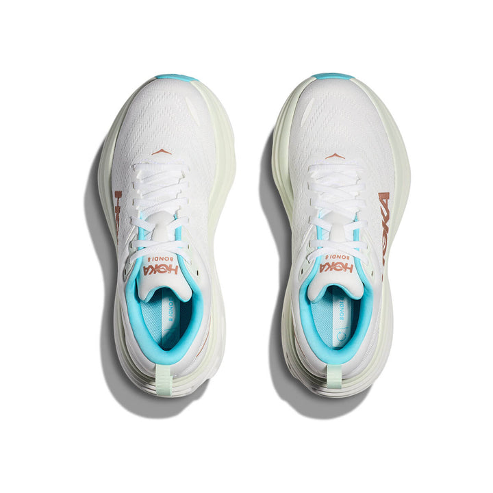 Hoka Bondi 8 Womens | Frost / Rose Gold top