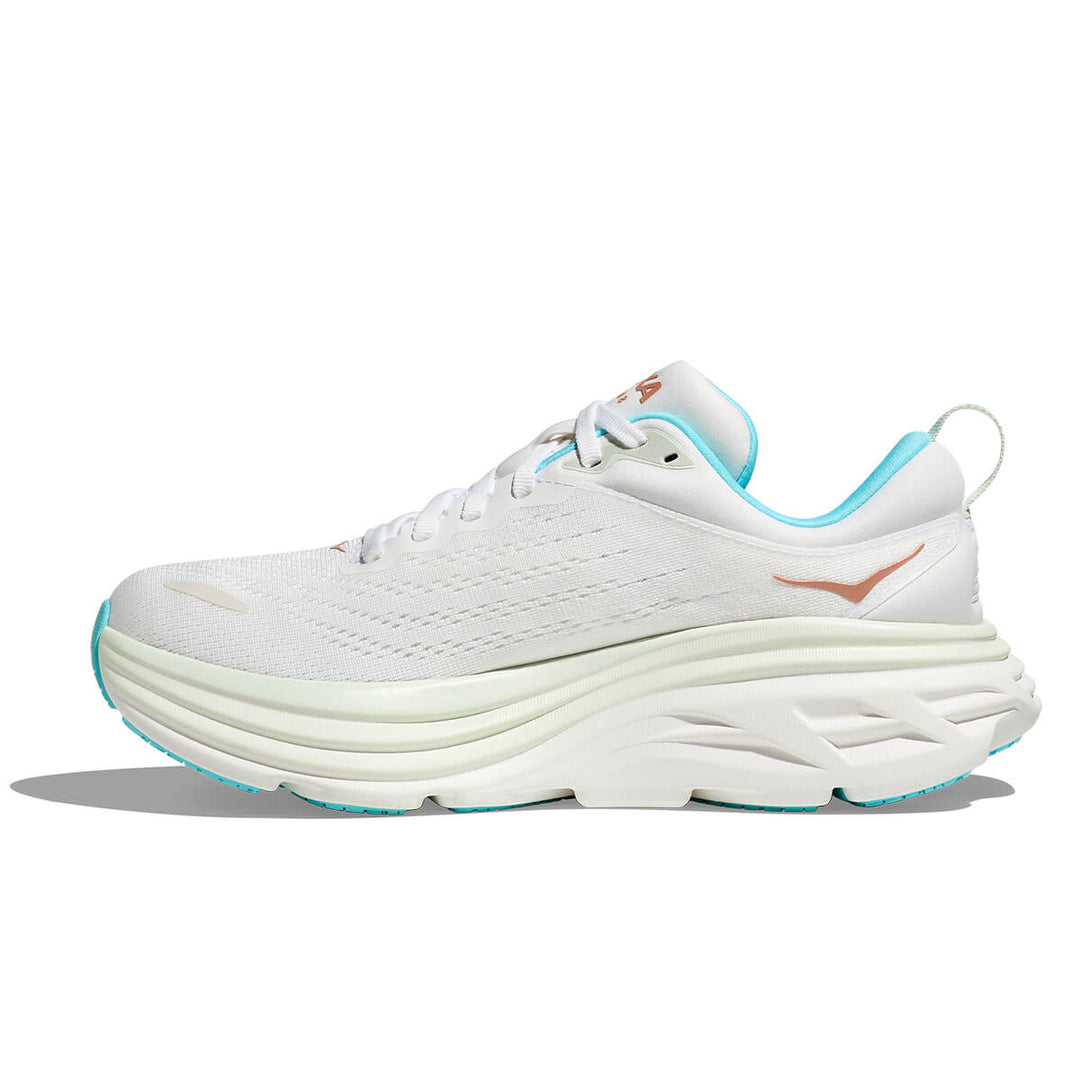 Hoka Bondi 8 Womens | Frost / Rose Gold medial