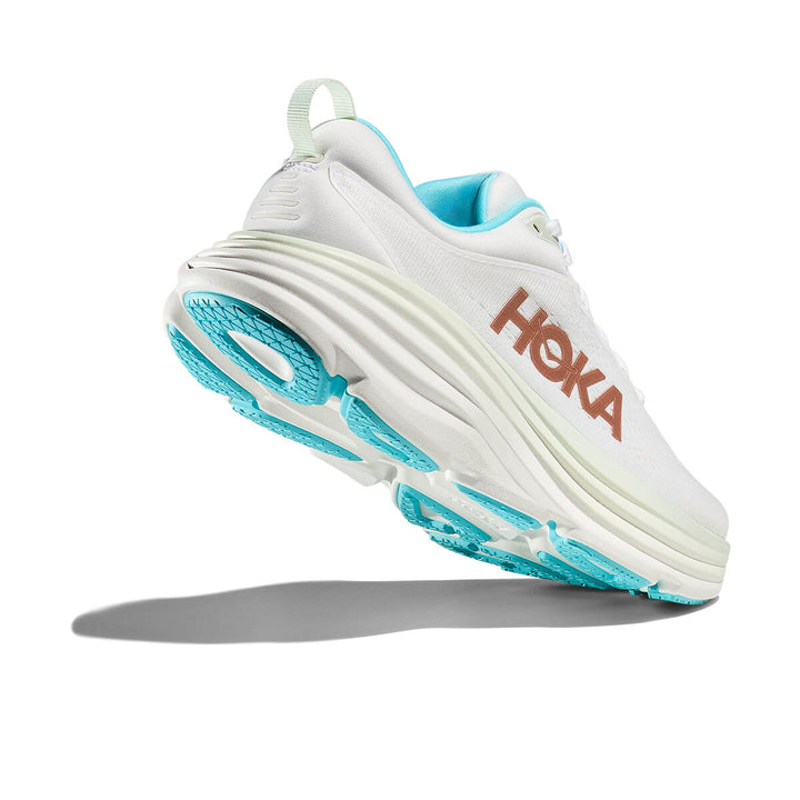 Hoka Bondi 8 Womens | Frost / Rose Gold back