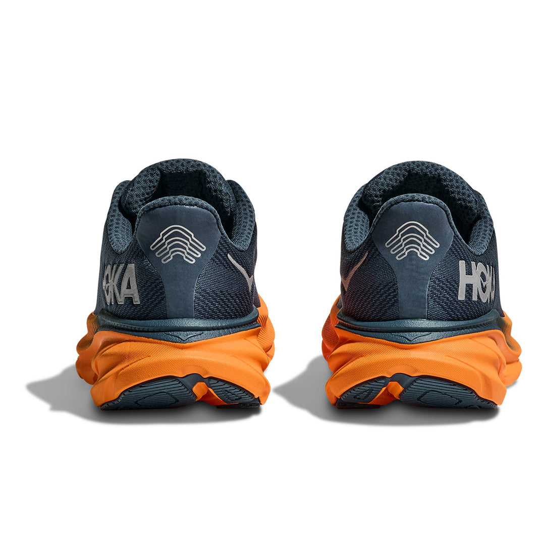 Hoka Clifton 9 GTX Mens | Stormy Skies / Orange Zest