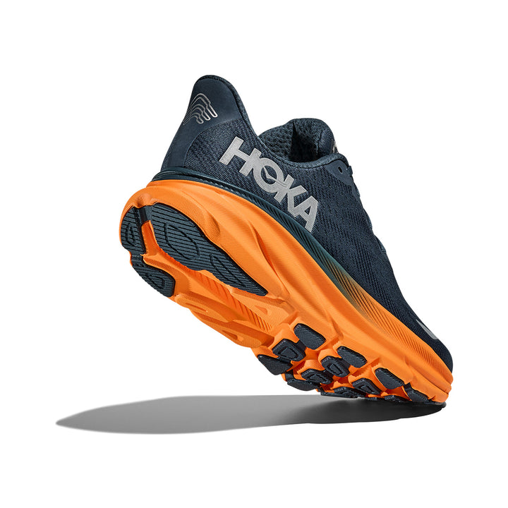 Hoka Clifton 9 GTX Mens | Stormy Skies / Orange Zest