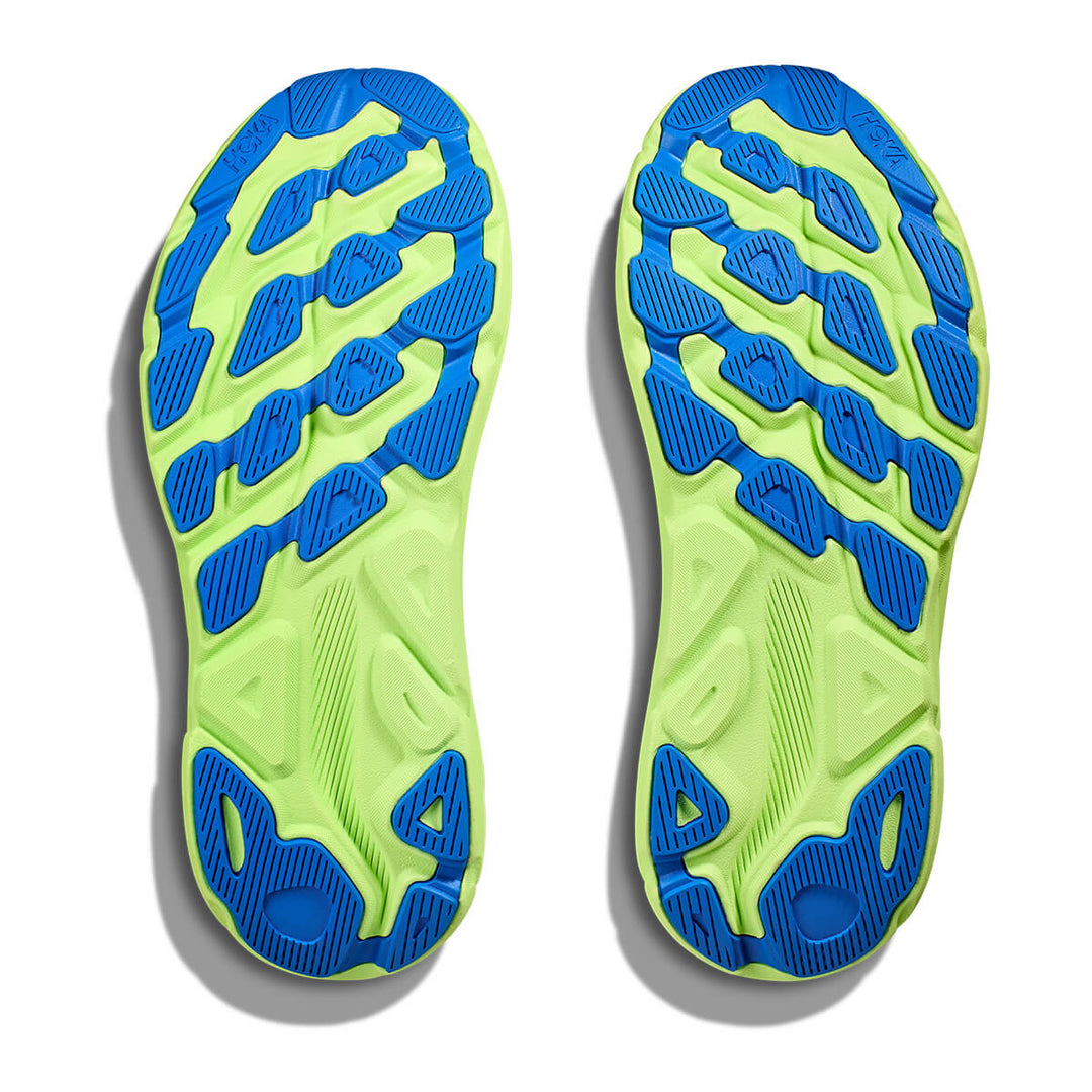 Hoka Clifton 9 Mens | Stardust / Electric Cobalt soles