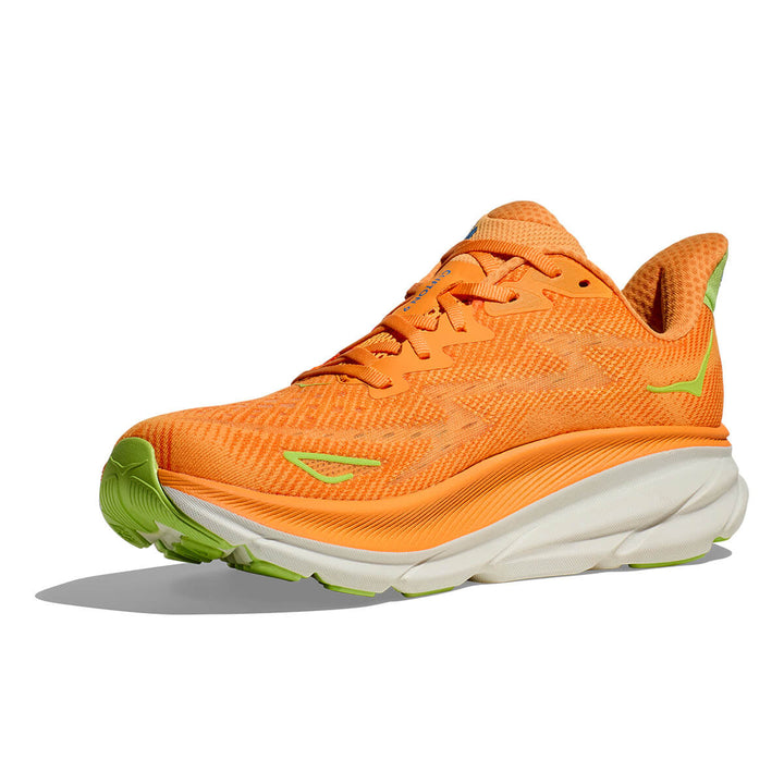 Hoka Clifton 9 Mens | Solar Flare / Lettuce front side