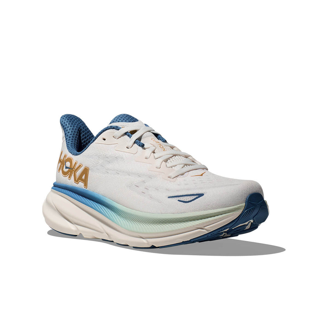 Hoka Clifton 9 Mens | Frost / Gold front