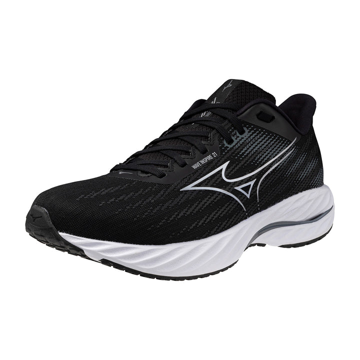 Mizuno Wave Inspire 21 Mens | 2E Width | Black/silver/metallic Gray