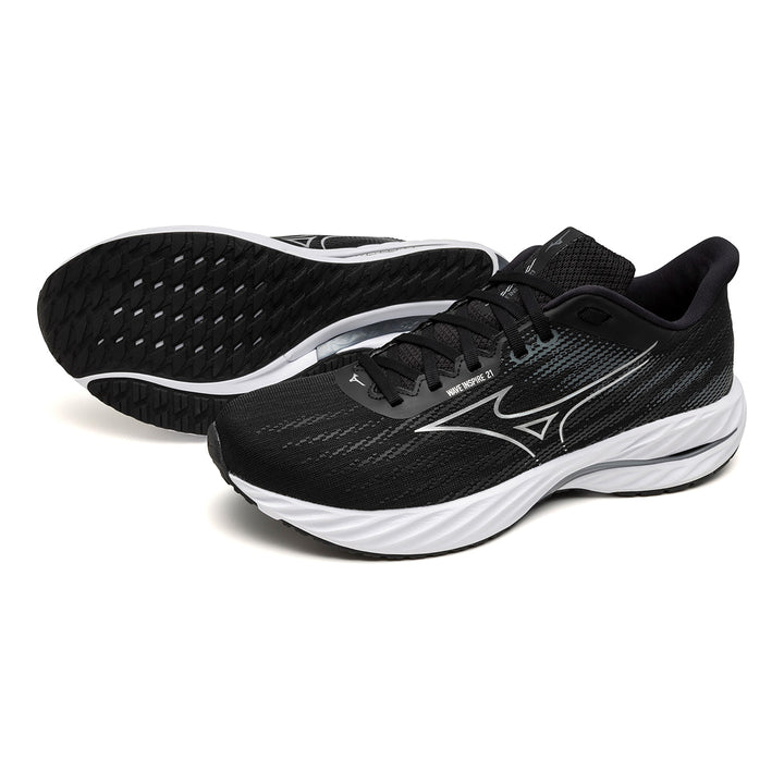 Mizuno Wave Inspire 21 Mens | 2E Width | Black/silver/metallic Gray