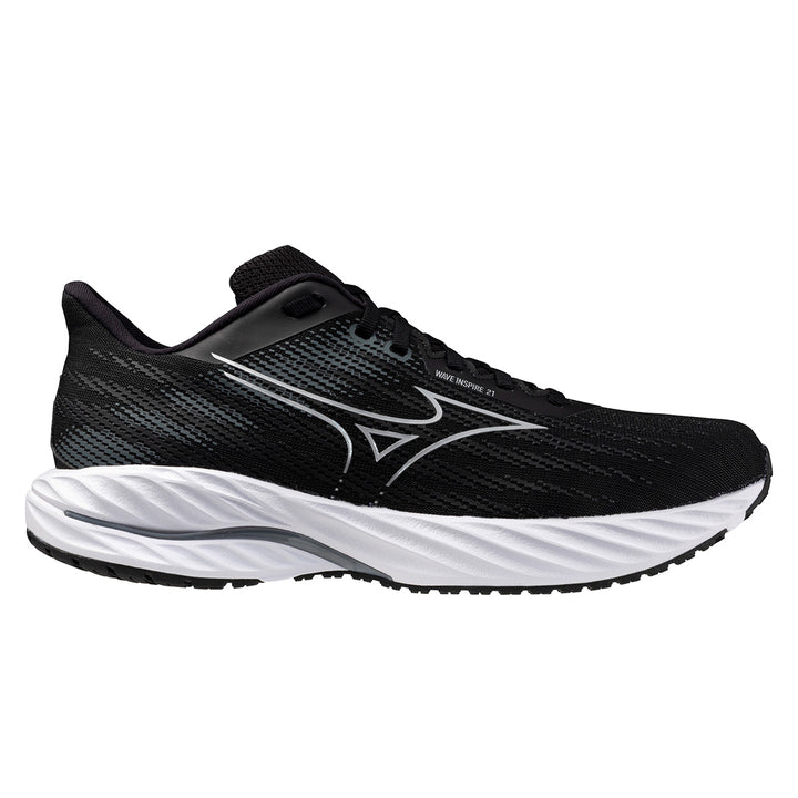 Mizuno Wave Inspire 21 Mens | 2E Width | Black/silver/metallic Gray