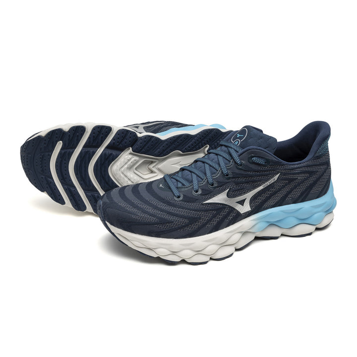 Mizuno Wave Sky 8 Mens | Blue Wing Teal/neo Silver/rive