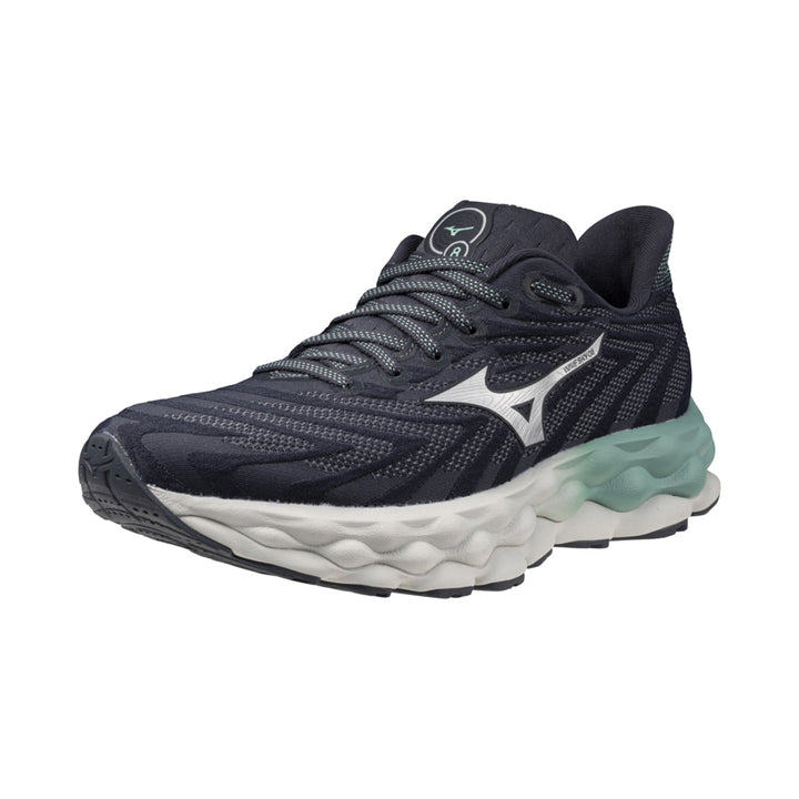 Mizuno Wave Sky 8 Womens | India Ink/neo Silver/dusty Jad