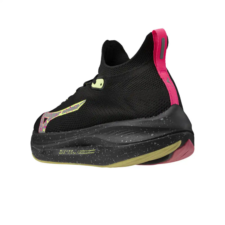 Mizuno Neo Vista Unisex | Black/silver/pink Tetra back ang;e