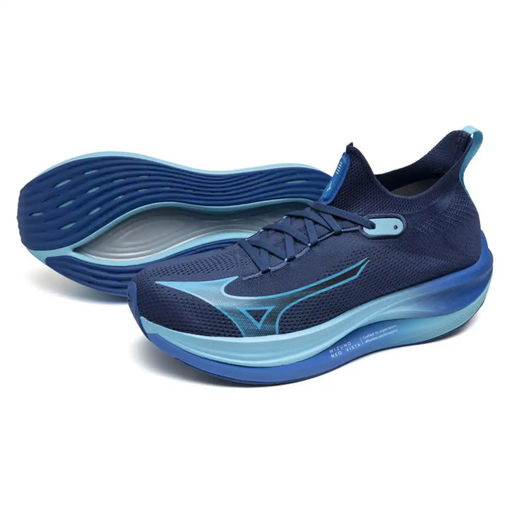 Mizuno Neo Vista Mens | Estate Blue pair with sole