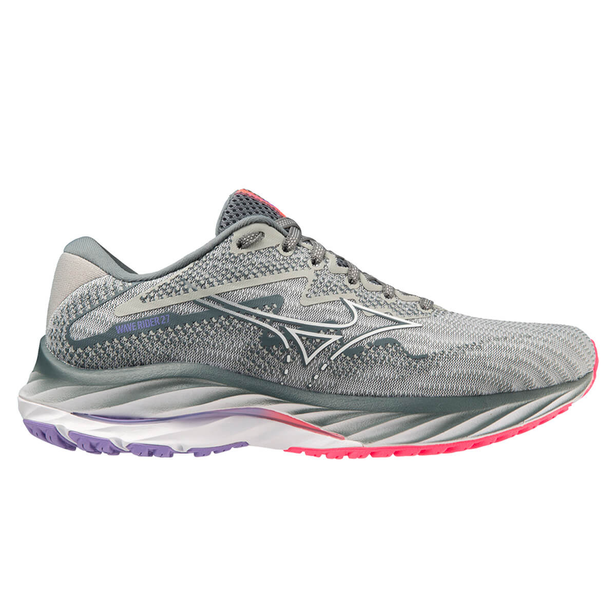 Mizuno Wave Rider 27 Womens Running Shoes Pblue white h Vpink