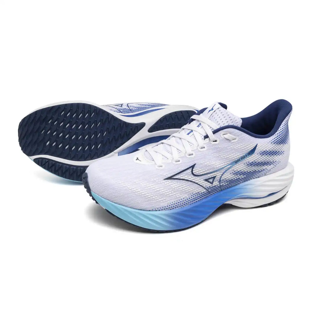 Mizuno Wave Rider 28 Mens | White/estate Blue/mugen Blue