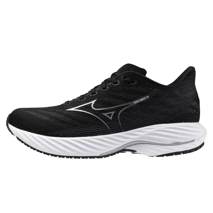 Mizuno Wave Rider 28 Mens | Black/silver/ebony