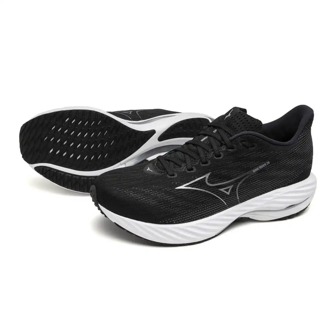 Mizuno Wave Rider 28 Mens | Black/silver/ebony