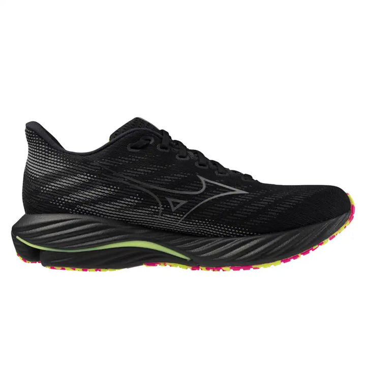 Mizuno Wave Rider 28 Unisex | Black/silver/sunny Lime