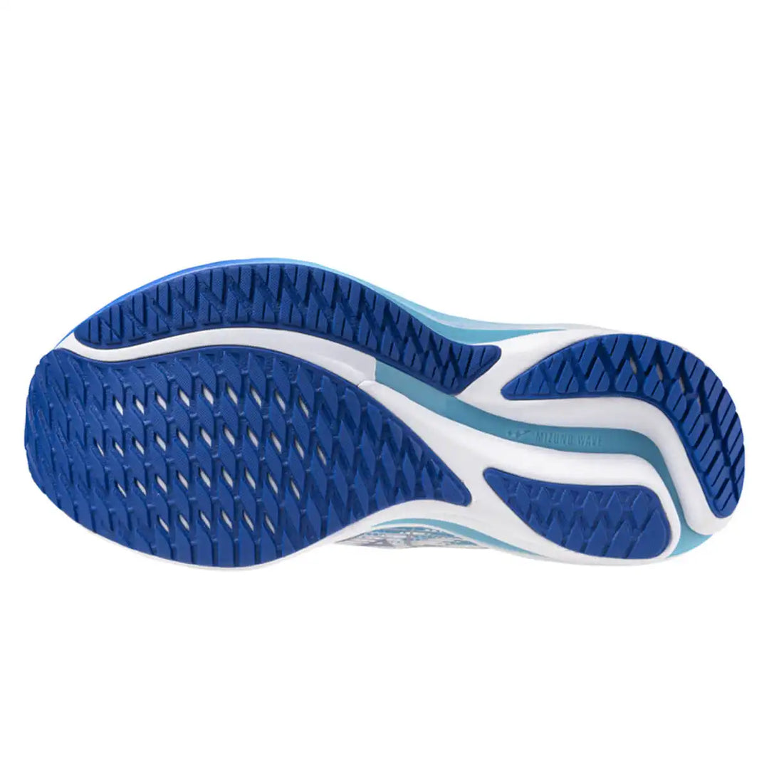 Mizuno Wave Rider 28 Womens | White/mugen Blue/river Blue sole