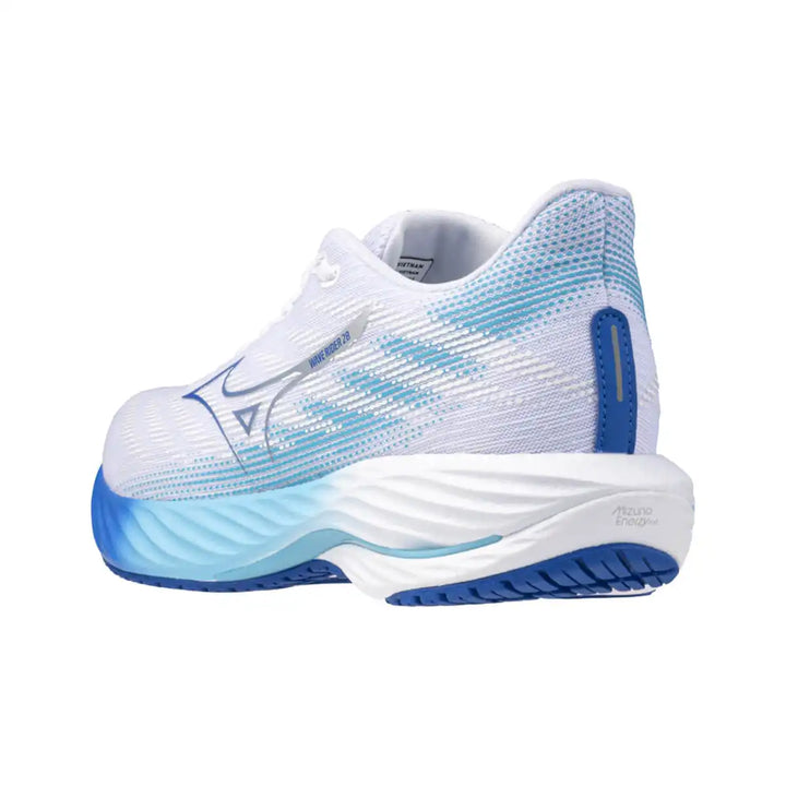 Mizuno Wave Rider 28 Womens | White/mugen Blue/river Blue back