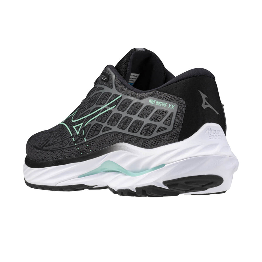 Mizuno Wave Inspire 20 Womens | Iron Gate/dusty Jade Green back side