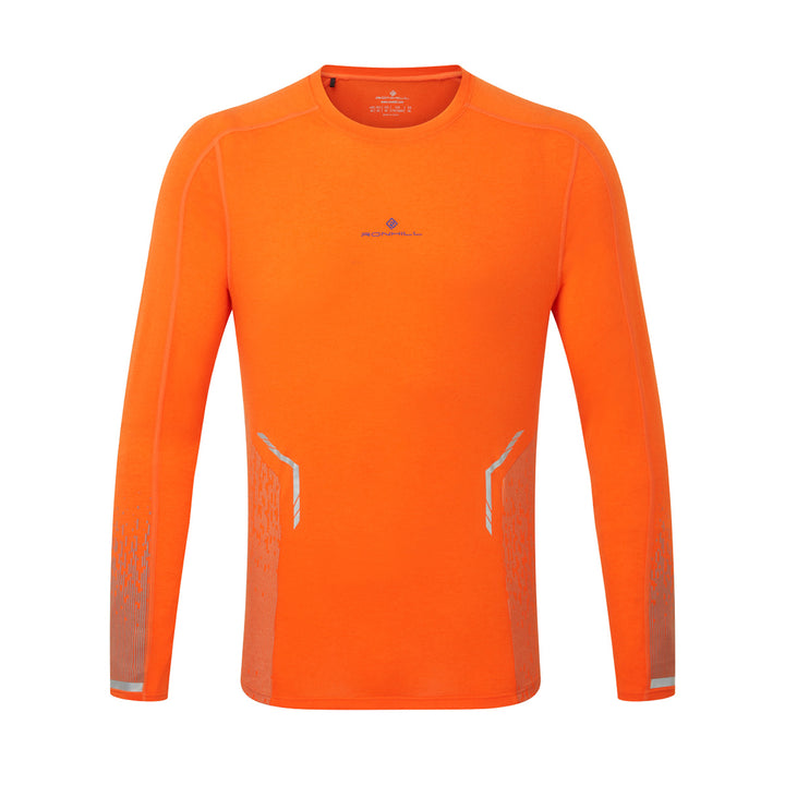 Ronhill Tech Reflect Long-Sleeve Tee Mens | Cardinalorange/reflct