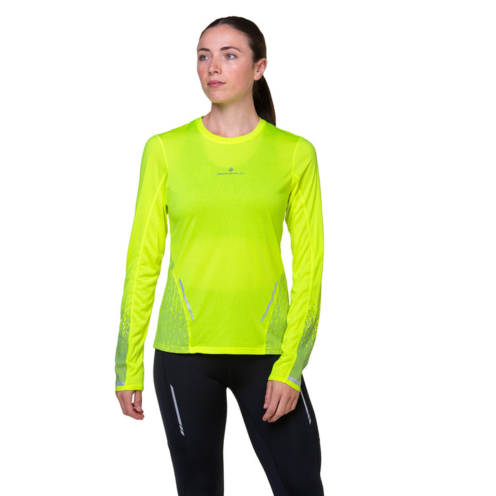 Ronhill Tech Reflect Long-Sleeve Tee Womens | Fluo Yellow/reflect