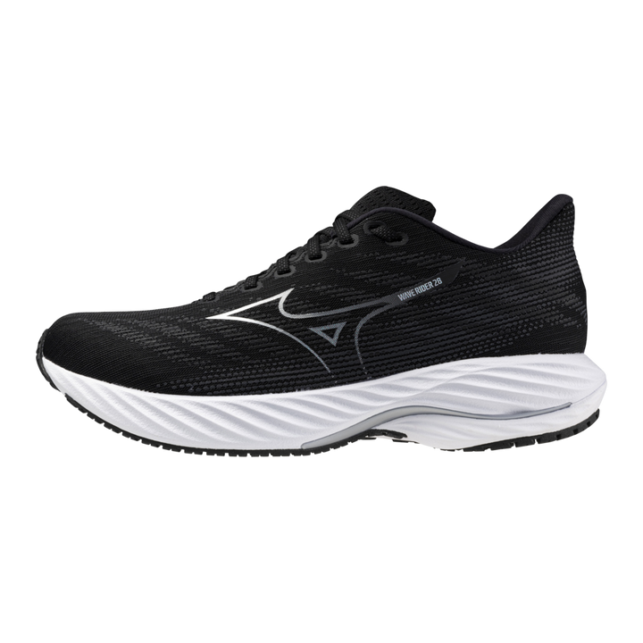 Mizuno Wave Rider 28 Mens | Black/silver/ebony