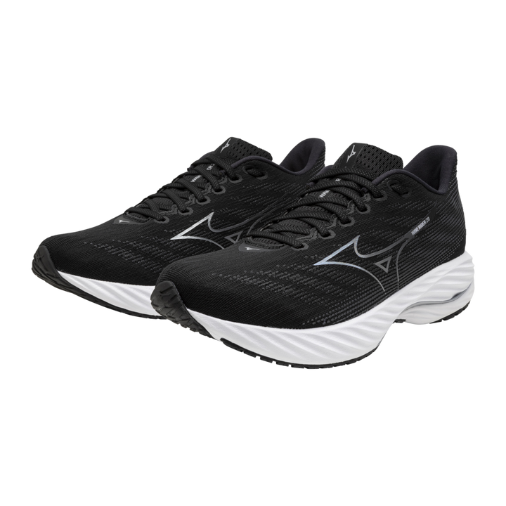 Mizuno Wave Rider 28 Mens | Black/silver/ebony