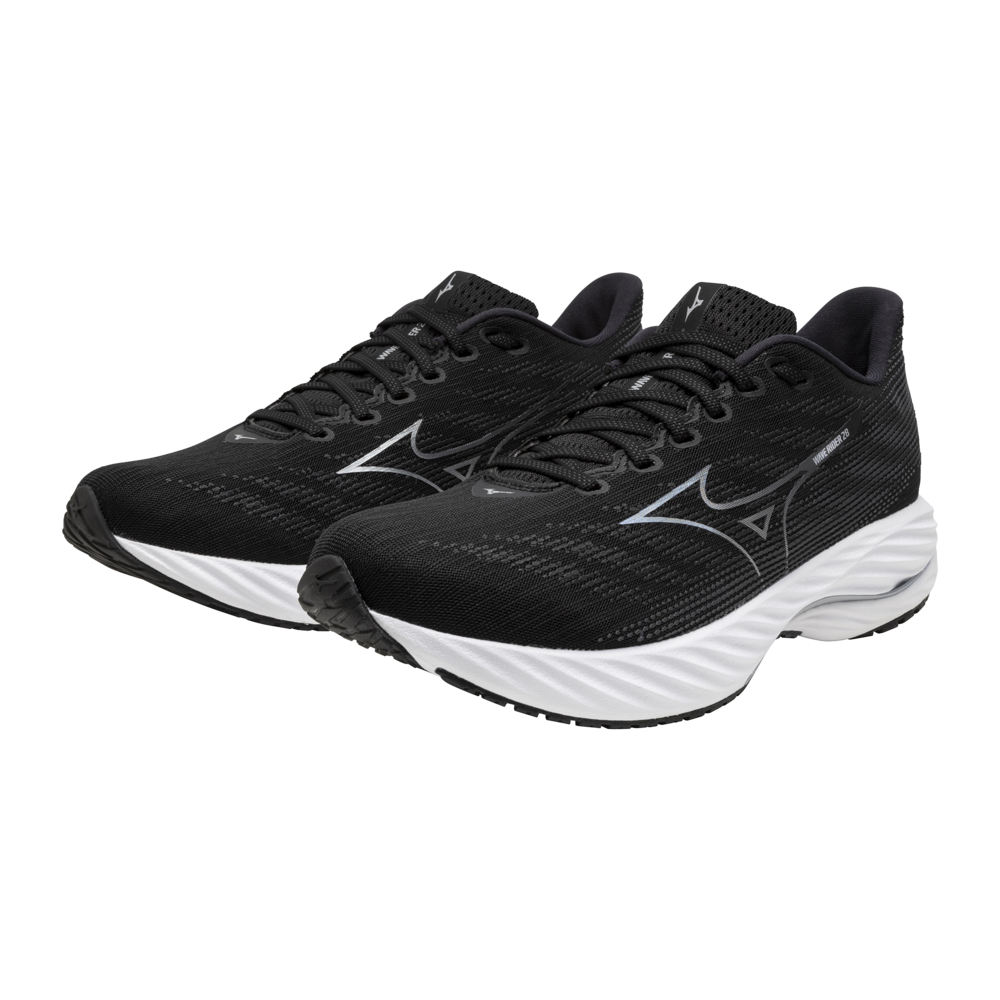 Mizuno Wave Rider 28 Mens | Black/silver/ebony