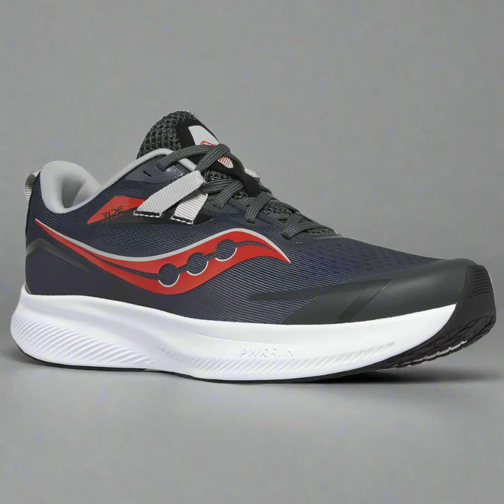 Saucony Ride 15 Junior | Grey/black/red