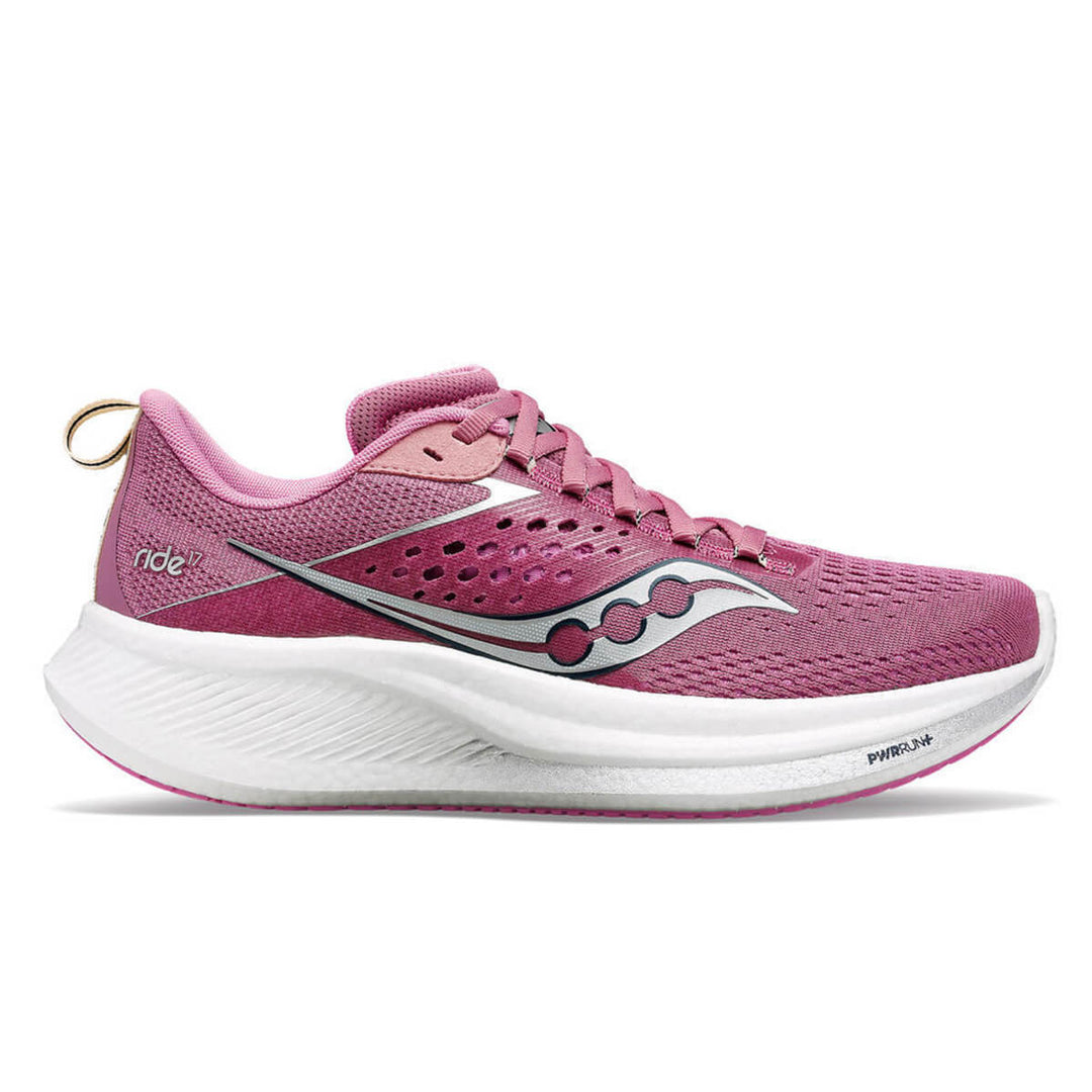 Saucony Ride 17 Womens Running Shoes | Orchid/silver – Alexandra Sports